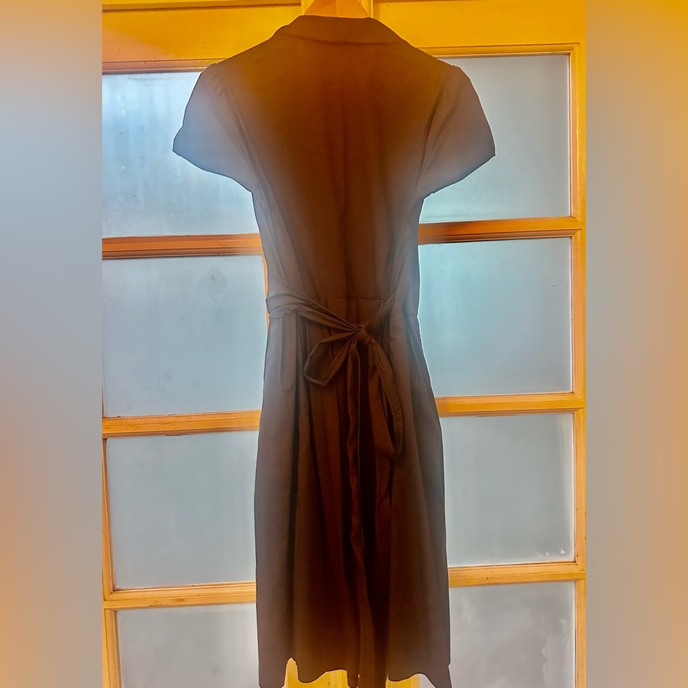Wrap Dress. Black, Midi length. Capped Sleeve. Cotton Blend. Classic. LBD - Picture 9 of 11
